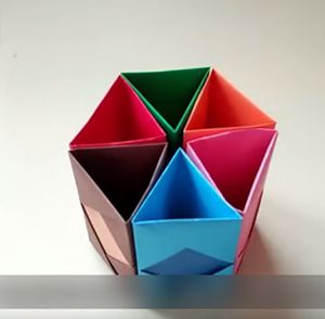 DIY彩色折纸笔筒教程 彩色笔筒怎么做
