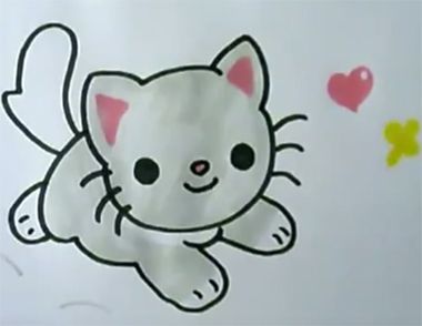 小猫简笔画怎么画 教小朋友如何画出可爱的小猫