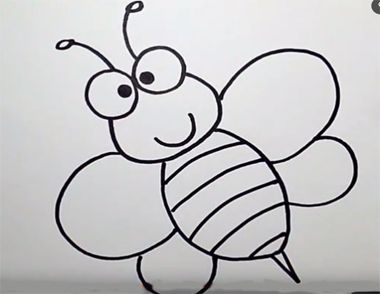 小蜜蜂简笔画的画法 怎样画一只可爱的小蜜蜂呢