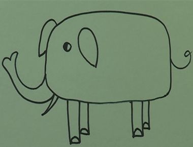 怎么画大象简笔画 大象简笔画步骤