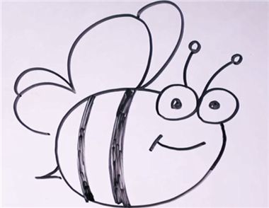 胖胖的蜜蜂怎么画简单又好看 1分钟蜜蜂简笔画教程