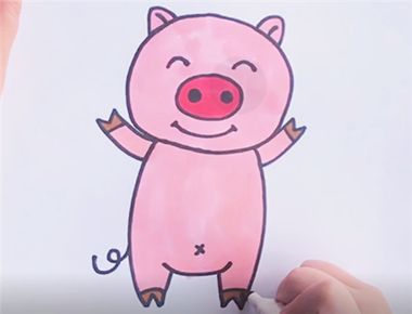 粉色小猪简笔画怎么画 粉色小猪简笔画图解