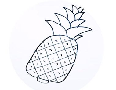 如何画一个菠萝 菠萝的简笔画怎么画