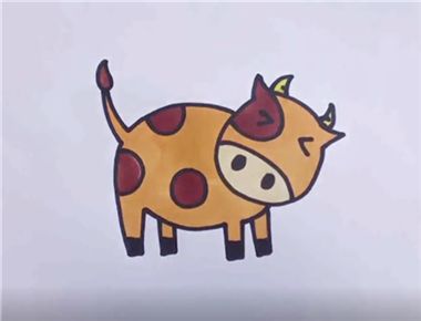 小牛怎么画 儿童学画小牛简笔画画法