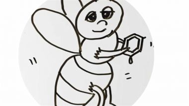 怎么画蜜蜂 宝宝学画筑巢的小蜜蜂简笔画