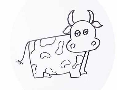 怎么画牛 奶牛简笔画怎么画