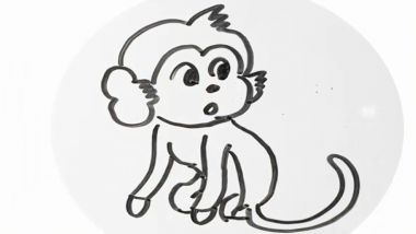猴子简笔画 蹲着的猴子简笔画1分钟教学