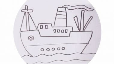 交通工具简笔画轮船 轮船简笔画步骤教程
