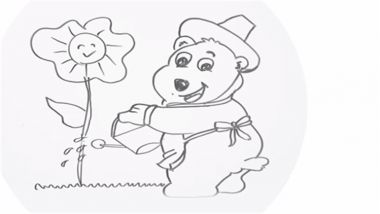 熊浇花的简笔画