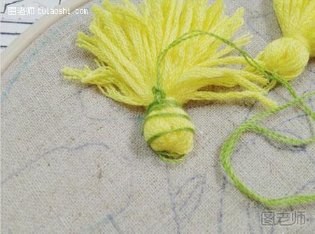 立体菊花的简单绣法