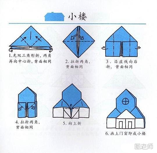 小楼的手工折纸方法