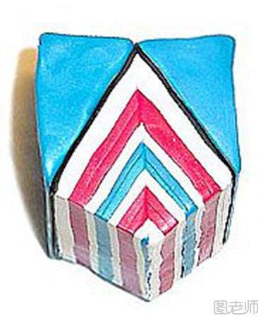 包上三角形的蓝色软陶2
