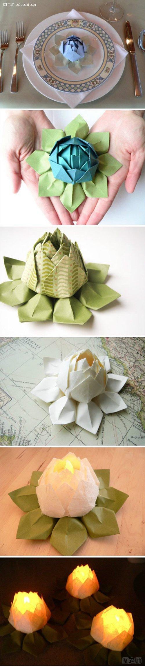 折纸莲花的步骤图3