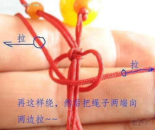 串珠手链中国结接头的编法8