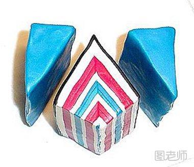 包上三角形的蓝色软陶1