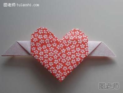 情人节可以用到的带翅膀的折纸心教程图解如何制作有翅膀的折纸心