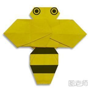 小蜜蜂的折纸方法