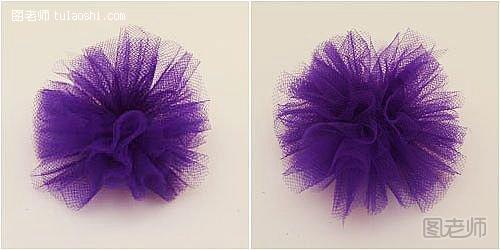 用蕾丝或纱网布料DIY绚丽的装饰花球3