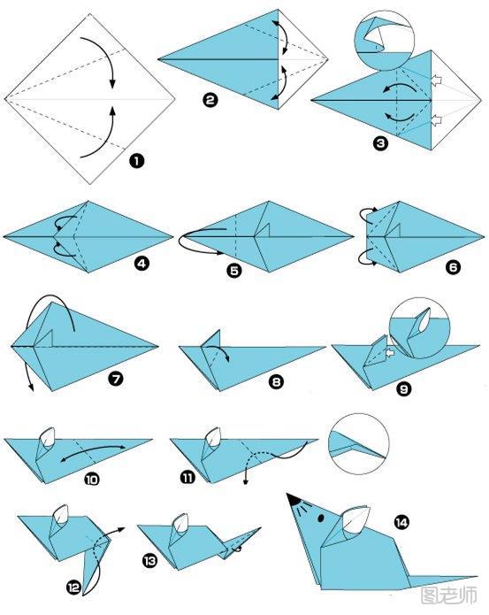 折纸老鼠的图解教程