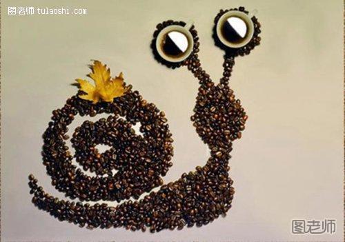 咖啡豆拼贴艺术3