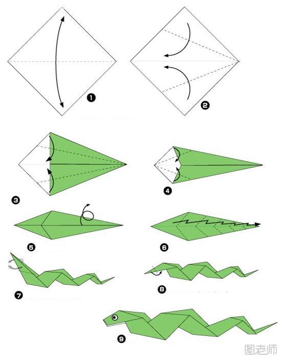 折纸蛇的图解教程