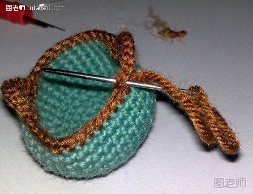 毛线收纳篮编织方法8