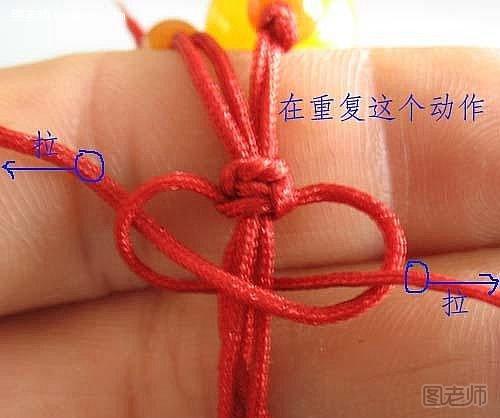 串珠手链中国结接头的编法9