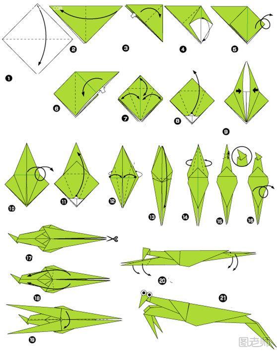 螳螂的手工折纸方法