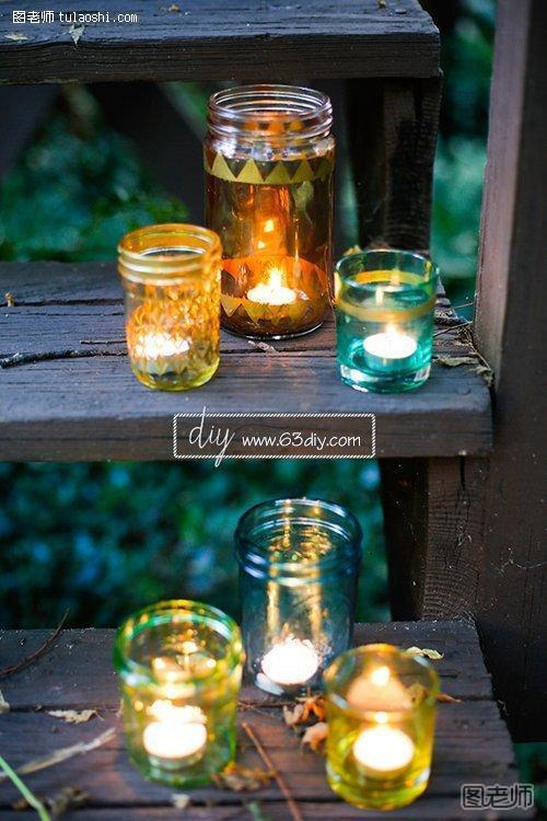 玻璃杯、玻璃罐diy浪漫蜡烛杯4
