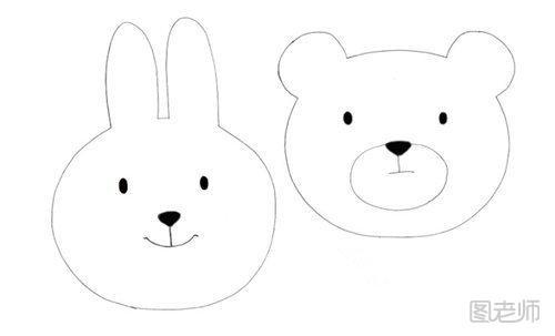 小熊和小兔的头像模型