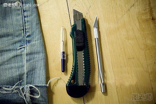 准备工具(其中牛仔裤是长是短都可以哦~)