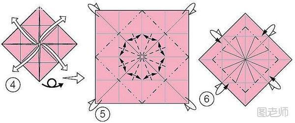 八瓣花的折纸图解2