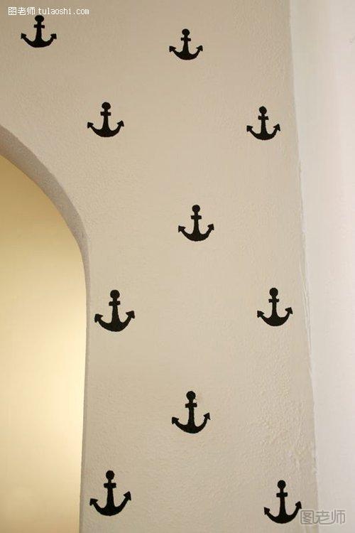 地中海小船坨图案手绘墙绘1