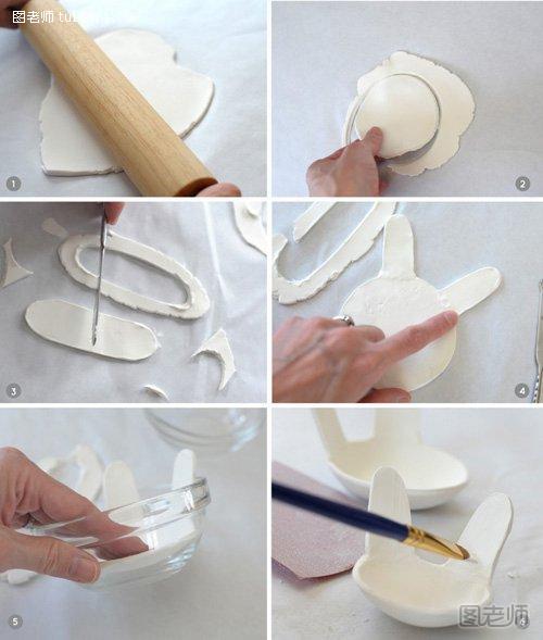 软陶兔子薄碗制作方法