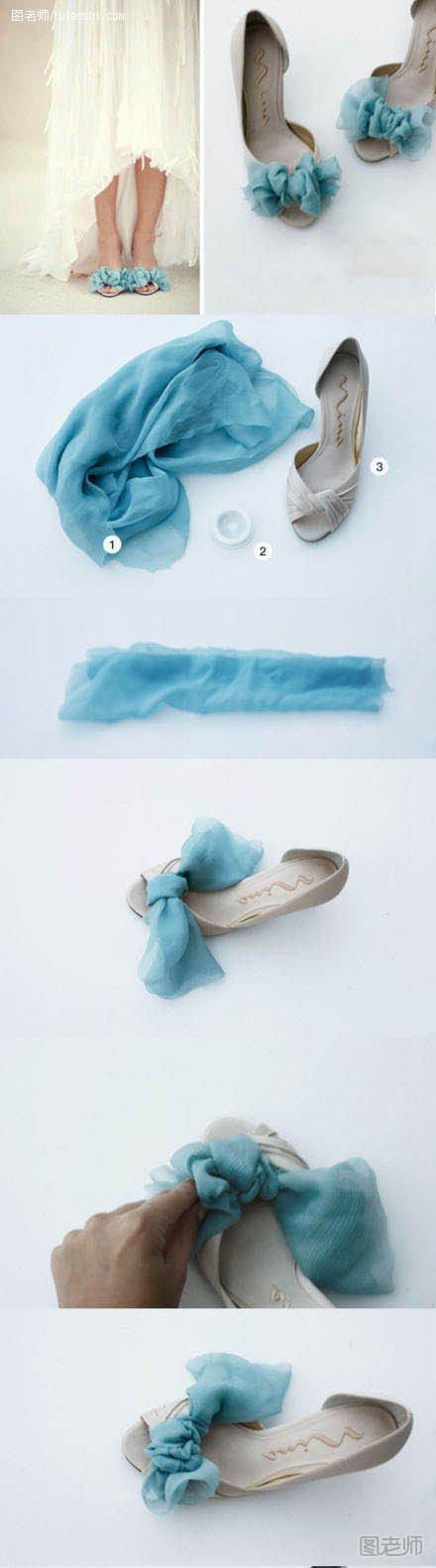 用丝巾丝带做一个漂亮的蝴蝶结装饰