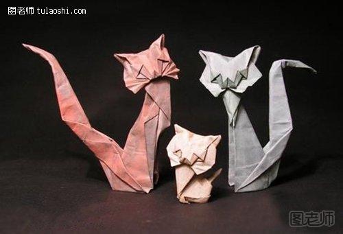 折纸猫,猫,狸猫,手工折纸,