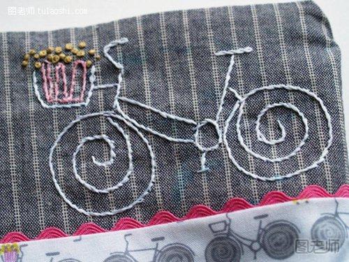 刺绣,笔袋,布艺,自行车,2