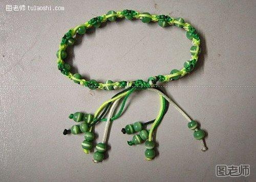 一款小清新中国结串珠手链手工编织教程
