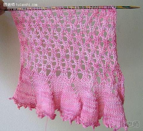 荷叶边围巾的编织方法