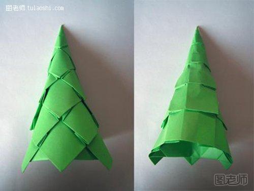 折纸圣诞树手工DIY图解13