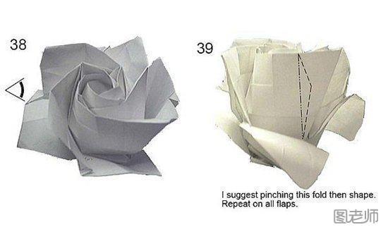 纸玫瑰的折法21