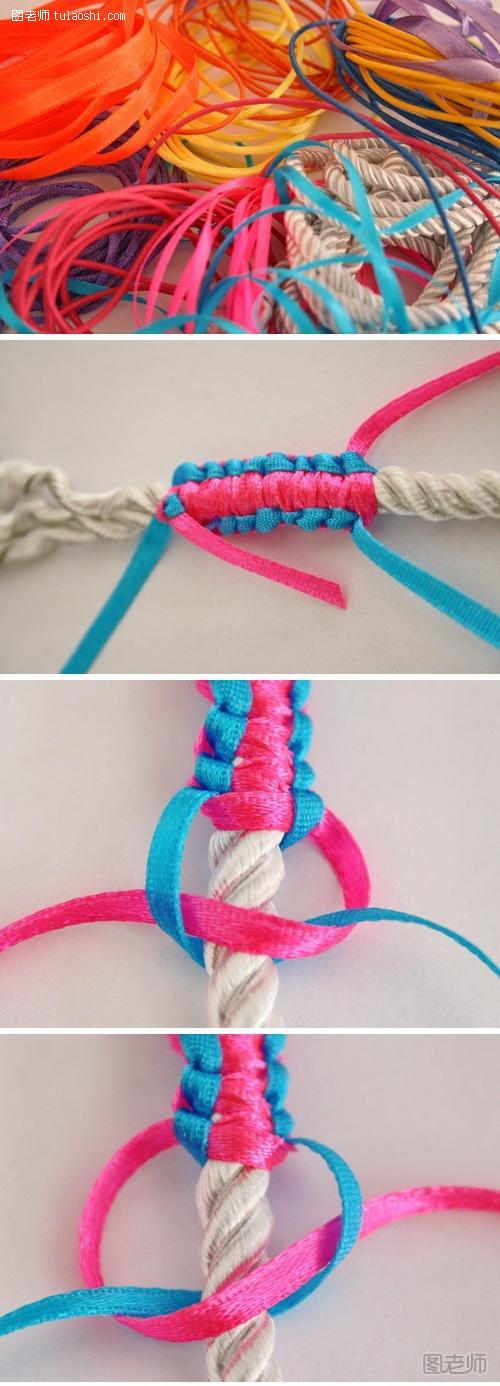 简单彩色的手工手绳编织教程