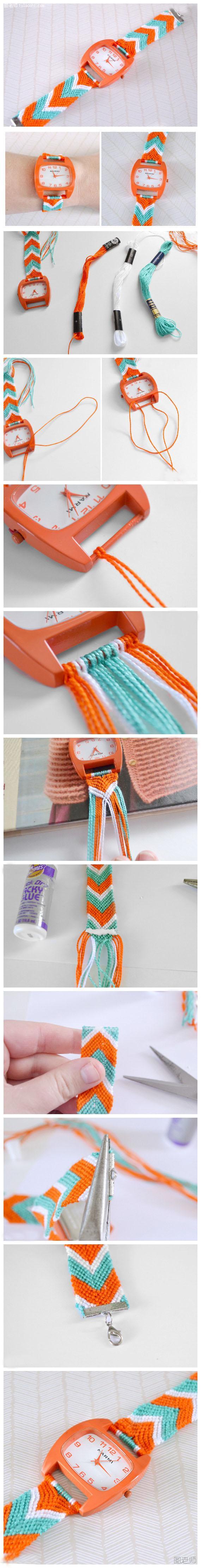 丝线编织绳编织宽手表带子