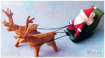 圣诞老人和小鹿的不织布手工制作diy教程分享