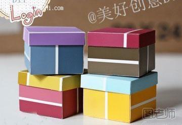 正方形常规礼品包装盒折纸手工diy制作教程 带盒盖