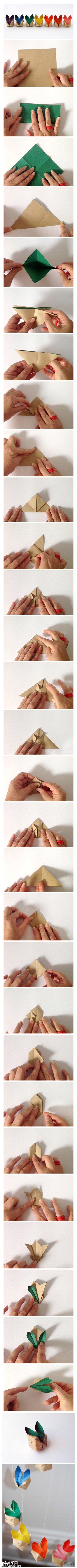 立体方形小兔子折纸手工