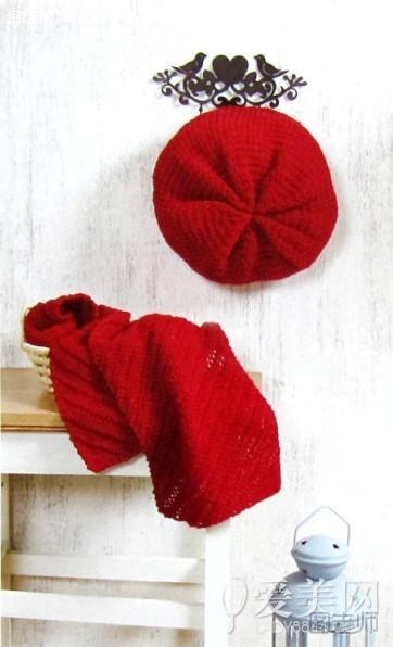  红色热情围巾的织法 