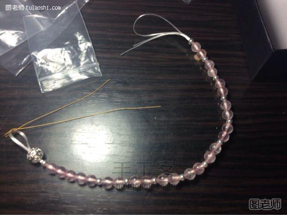 DIY粉晶串珠手链实践～ 第7步