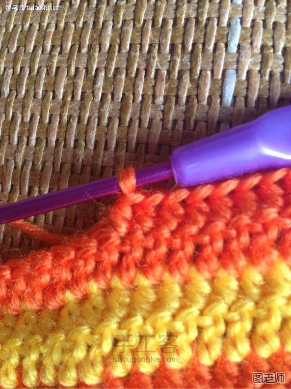 可爱彩虹暖色工具包包编织diy（手机袋）简单大方容量大 第7步