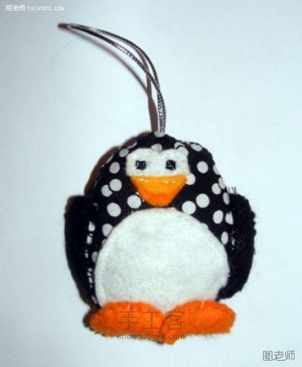 可爱的圣诞老人和企鹅玩偶挂件缝制教程 含DIY纸样 第9步